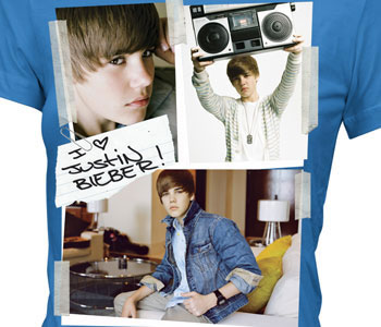 Justin Bieber - Turquoise Cut and Paste (Youth Sizes)